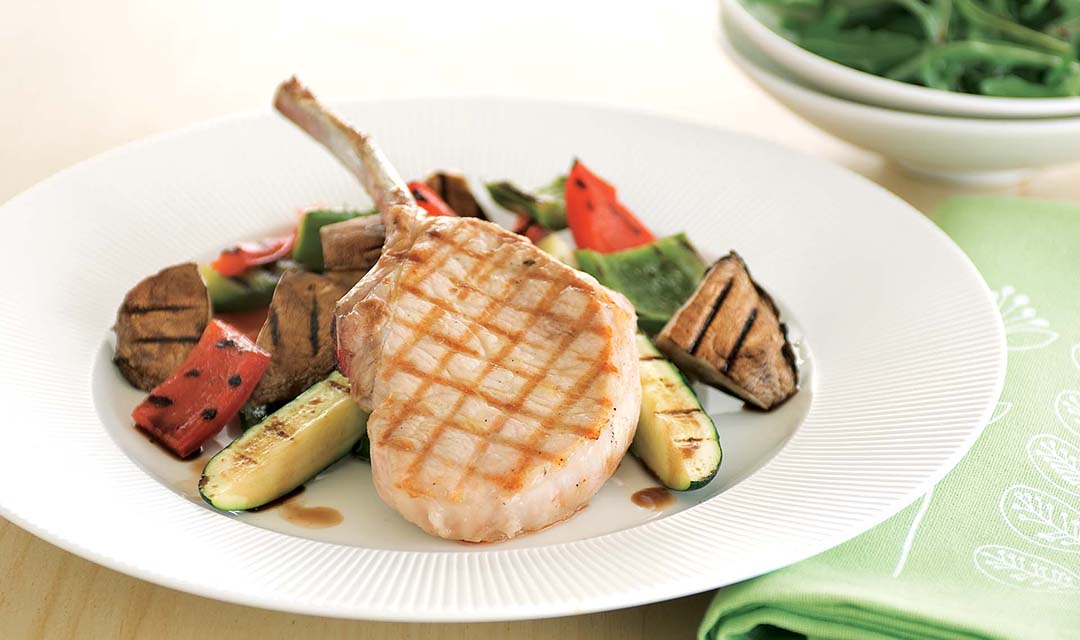 Pork Chops with Chargrilled Vegetables