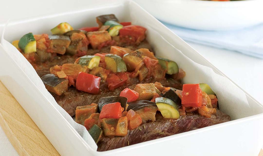 Rosemary Lamb Steaks with Ratatouille