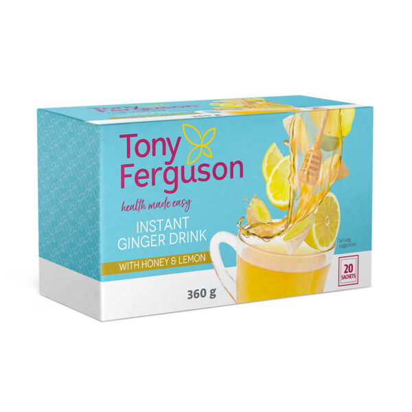 Tony Ferguson Instant Ginger Drink With Honey & Lemon - 20 Sachets