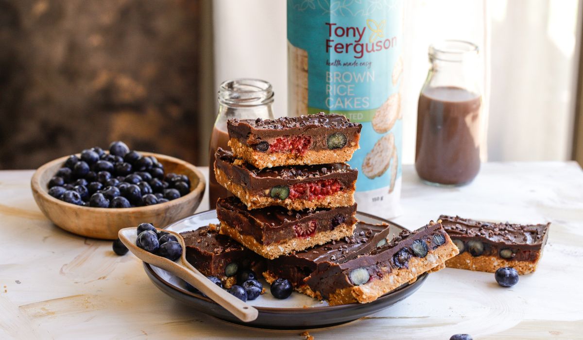 Rice Cake PB Berry Bars